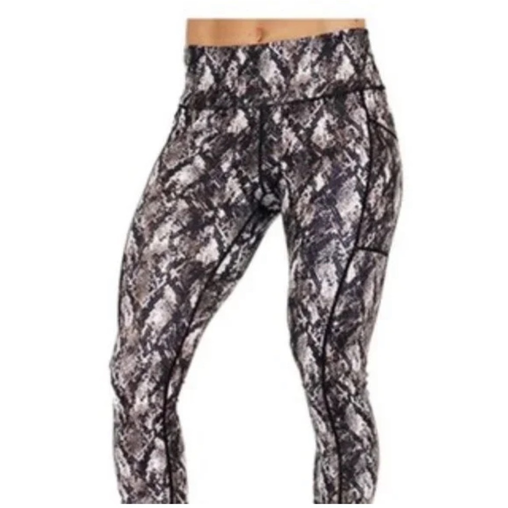 Constantly Varied Gear Women's Snake Print Leggings in Black and Gray
